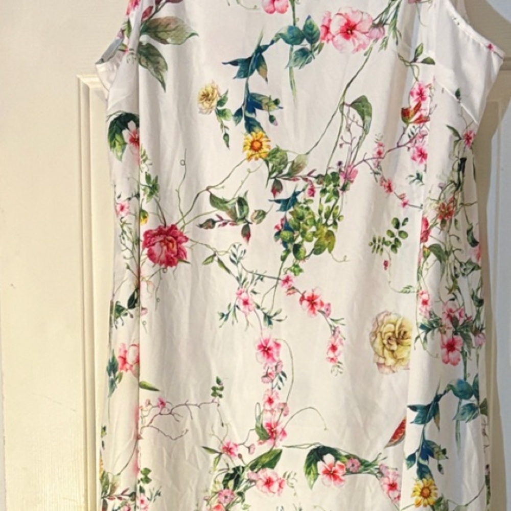 SHEIN White Floral Midi Dress